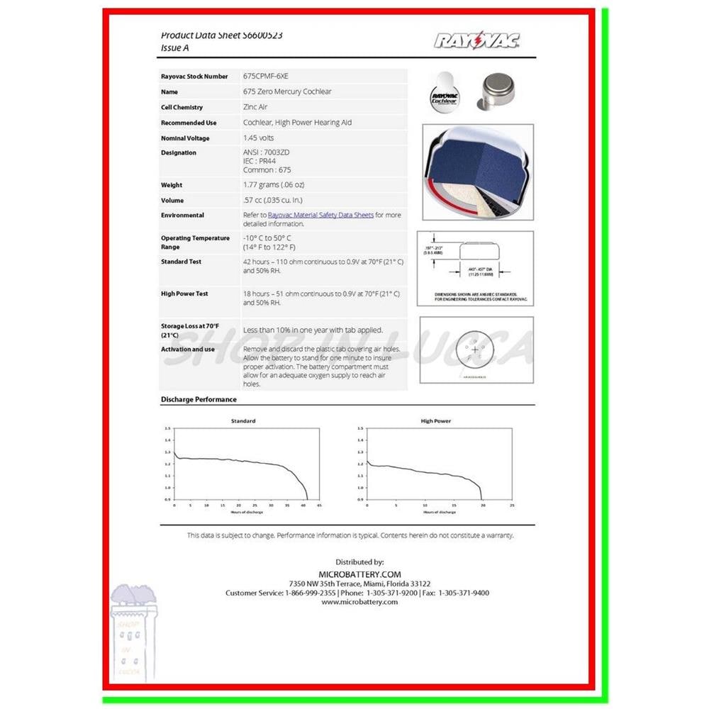 6 Batterie Pile Apparecchi Acustici Cocleari Implant Pro+ 675cp 6impmf - Foto 2