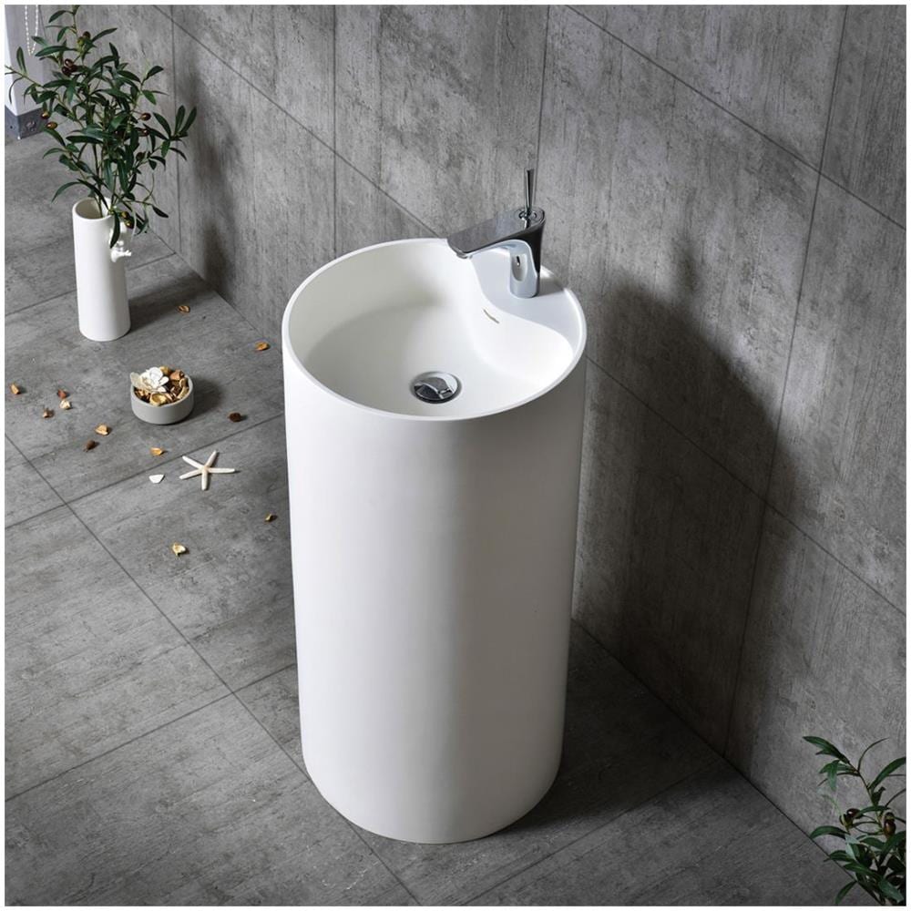 Lavabo Monoforo Free Standing Klaus Plus Artificial Stone Bianco Opaco Matt - Foto 2