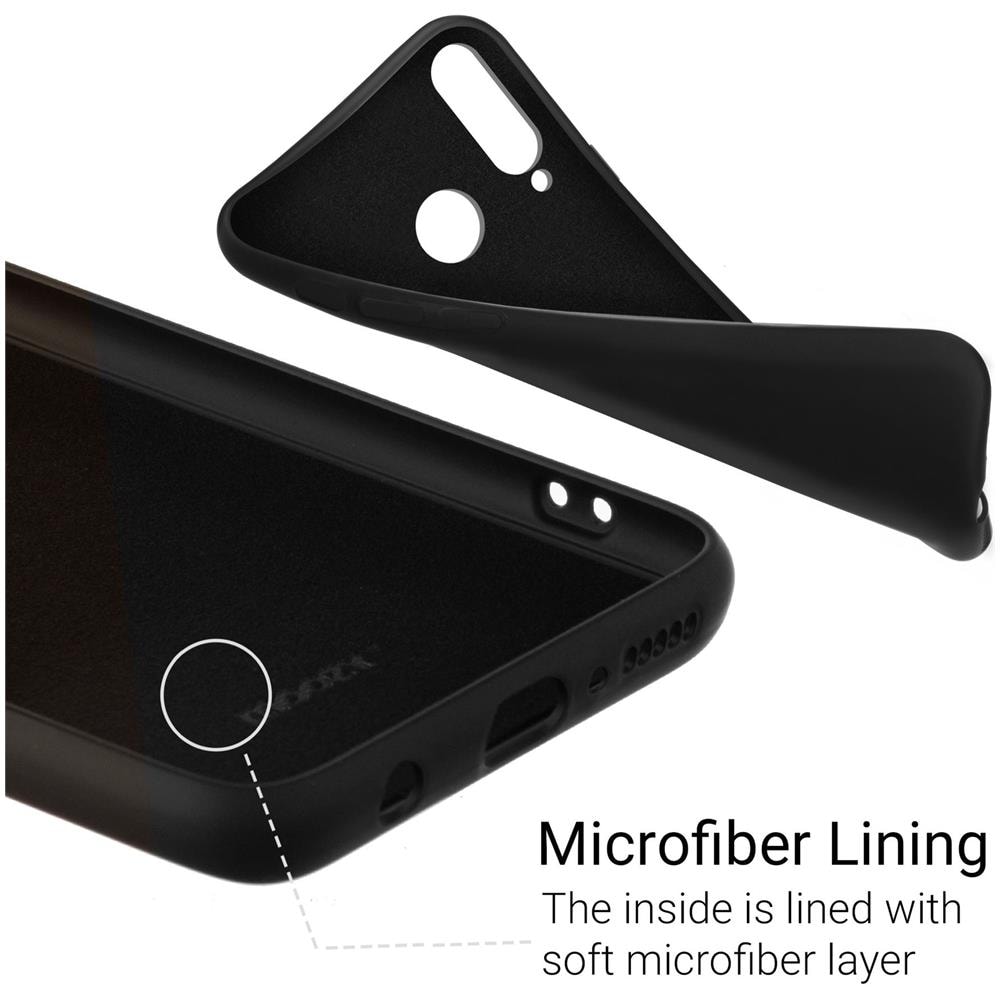 Lifestyle. Cover Per Huawei P30 Lite, Nero - Custodia In Silicone Liquido Con Finitura Opaca E Fodera Morbida In Microfibra - Foto 2