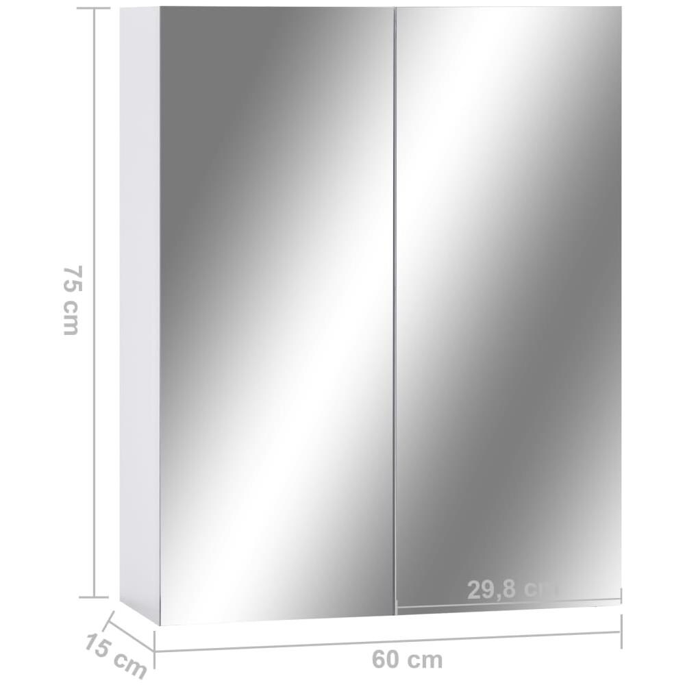 Armadietto A Specchio Bianco 60x15x75 Cm In Mdf - Foto 6