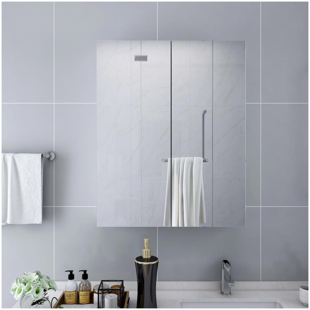 Armadietto A Specchio Bianco 60x15x75 Cm In Mdf - Foto 1