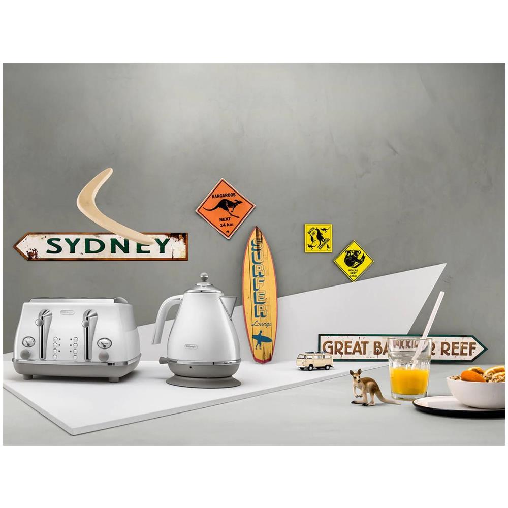 Bollitore Delonghi Kboc2001w Elettrico, 3000 W, 1,7 L, Acciaio Inossidabile, Base Girevole A 360°, Bianco - Foto 2