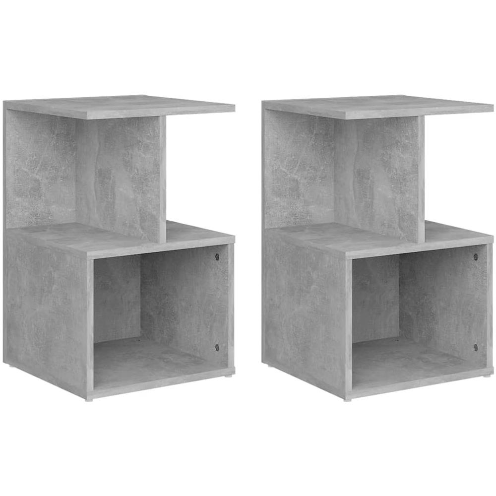 Comodini 2pz Grigio Cemento 35x35x55 cm in Legno Multistrato - Foto 1