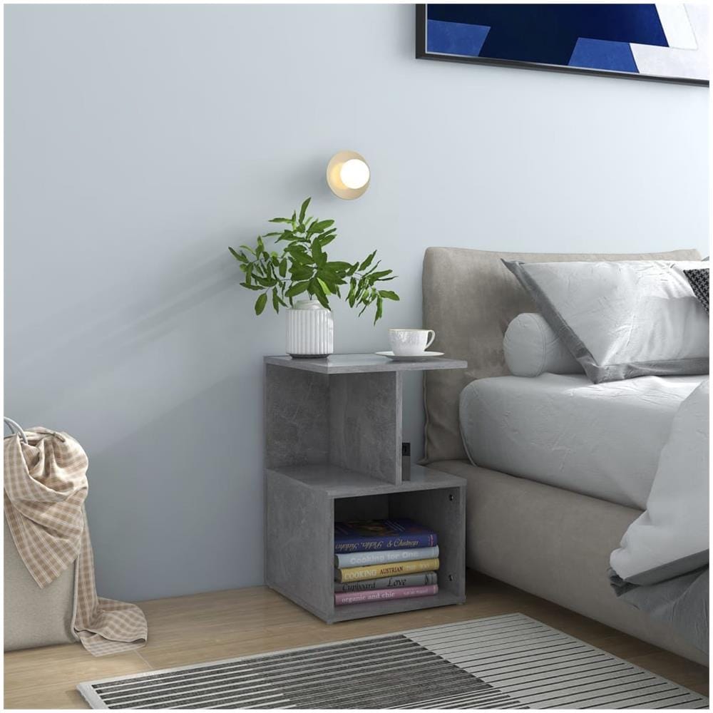 Comodini 2pz Grigio Cemento 35x35x55 cm in Legno Multistrato - Foto 2