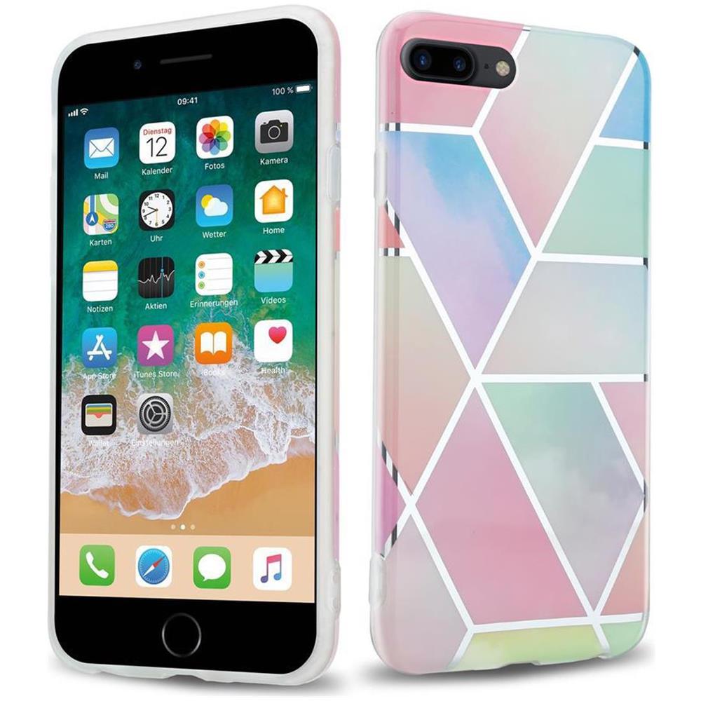 Custodia Compatibile Con Apple Iphone 8 Plus / 7 Plus / 7s Plus In Marmo Arcobaleno No. 11 - Coperchio Protettivo In Silicone Tpu Con Motivo A Mosaico - Foto 1