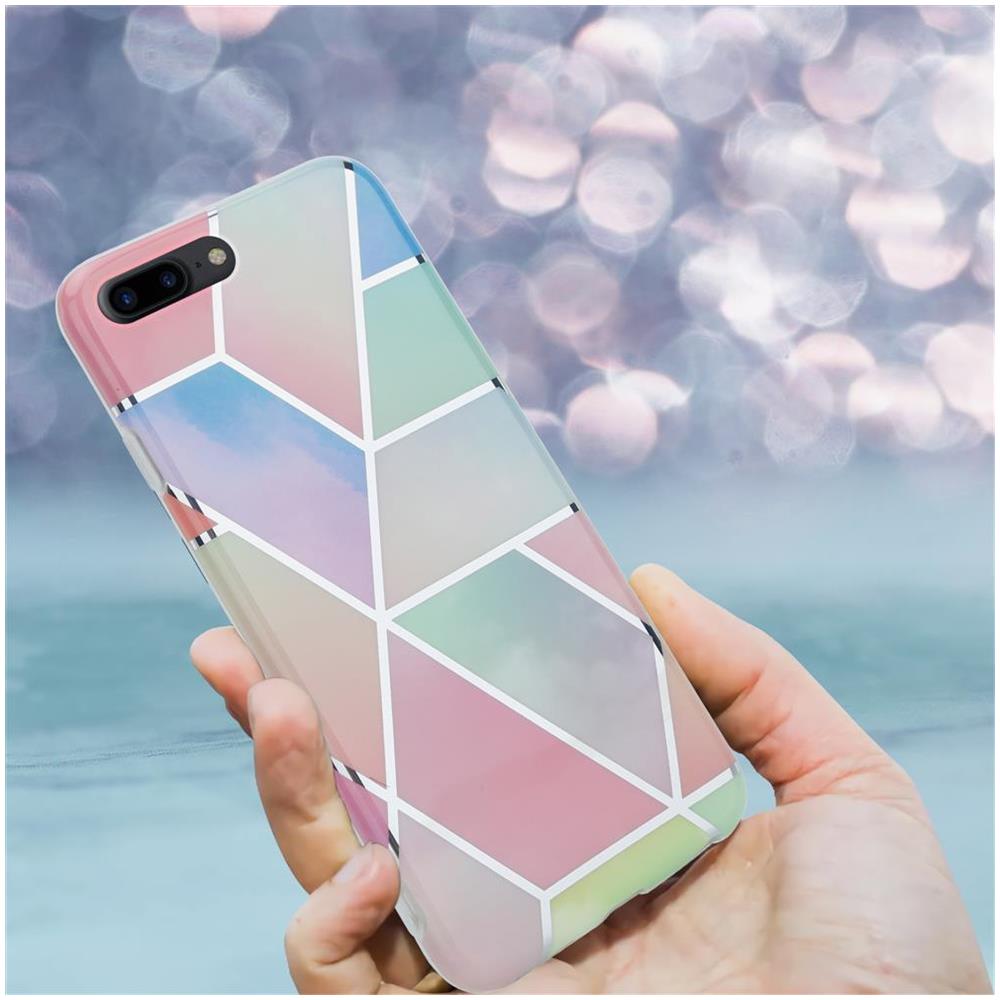 Custodia Compatibile Con Apple Iphone 8 Plus / 7 Plus / 7s Plus In Marmo Arcobaleno No. 11 - Coperchio Protettivo In Silicone Tpu Con Motivo A Mosaico - Foto 7