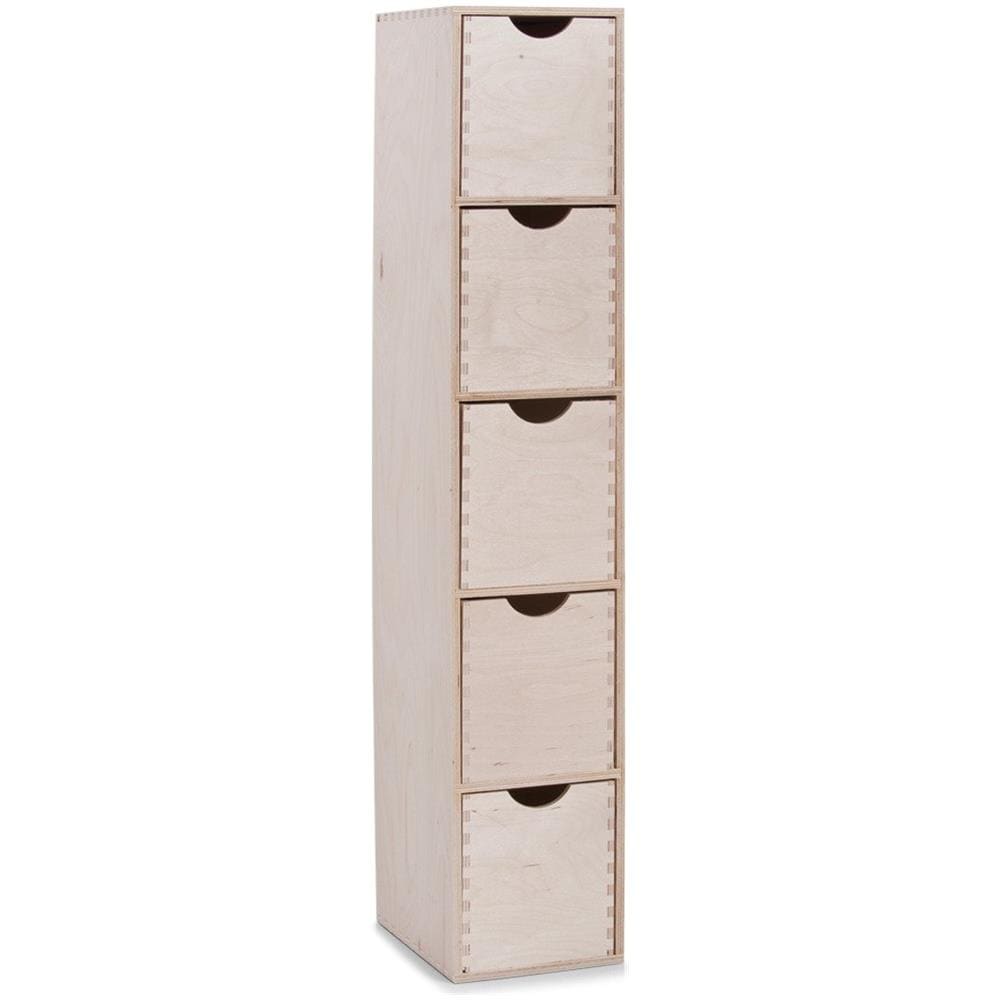Contenitore Ginocchiera, 5 Cassetti, Legno, Mini Mensola Per Decoupage - 86x21x18 Cm, - Foto 2