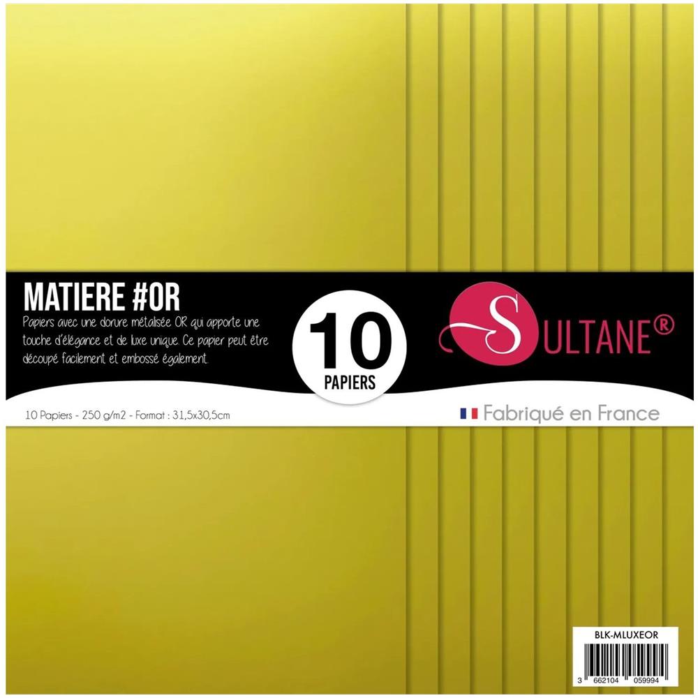 10 Carte Per Scrapbooking Dorate - 250 G / m2 - A: 30,5 Cm - Foto 1