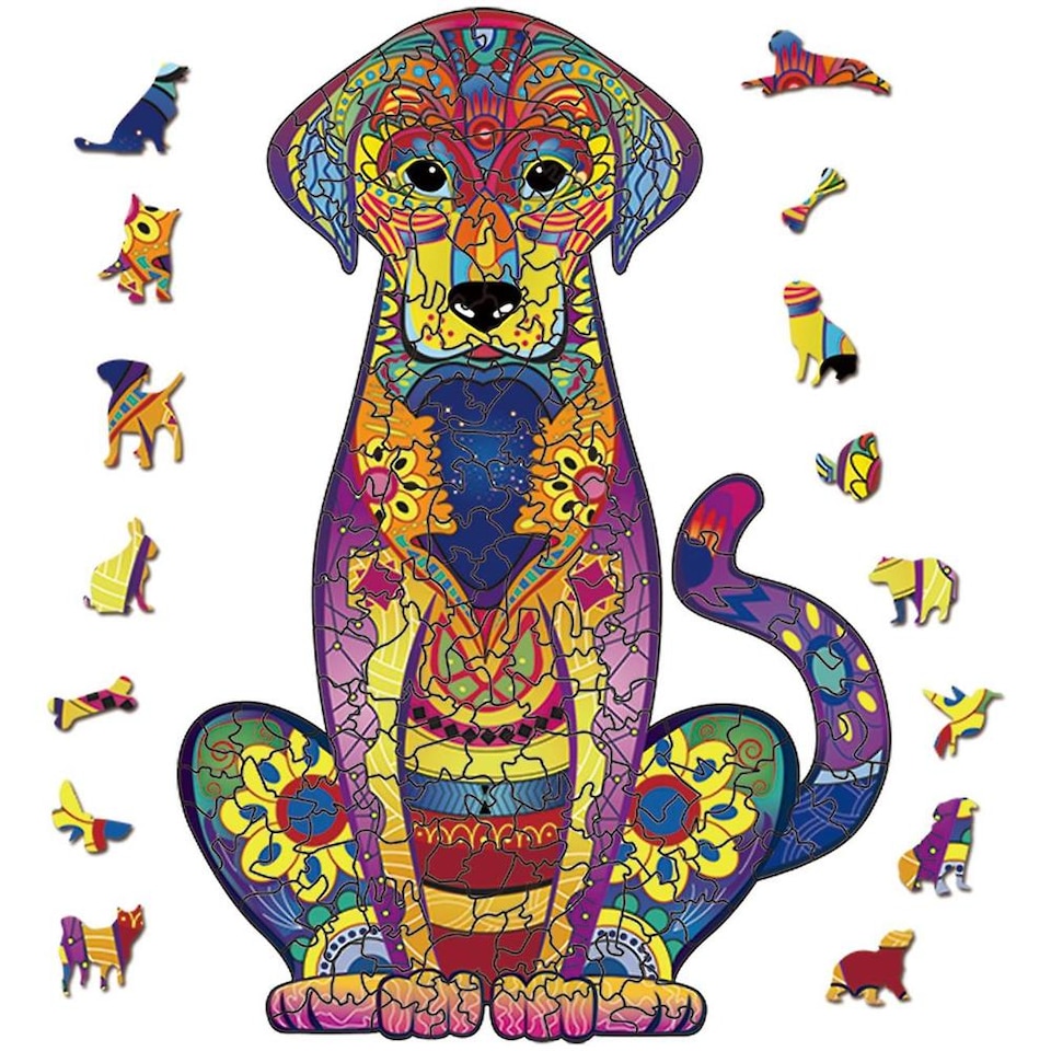 Puzzle In Legno 300 Pezzi – Girasole In Vetro Colorato, Forme Irregolari, Con Scatola In Legno, Per Adulti E Bambini