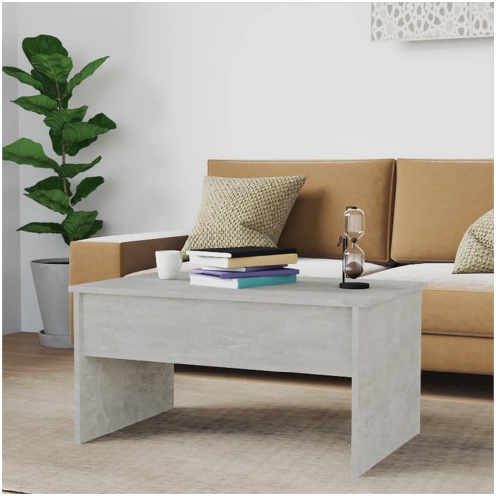Tavolino Grigio Cemento 80x50,5x41,5 Cm In Legno Multistrato - Foto 2