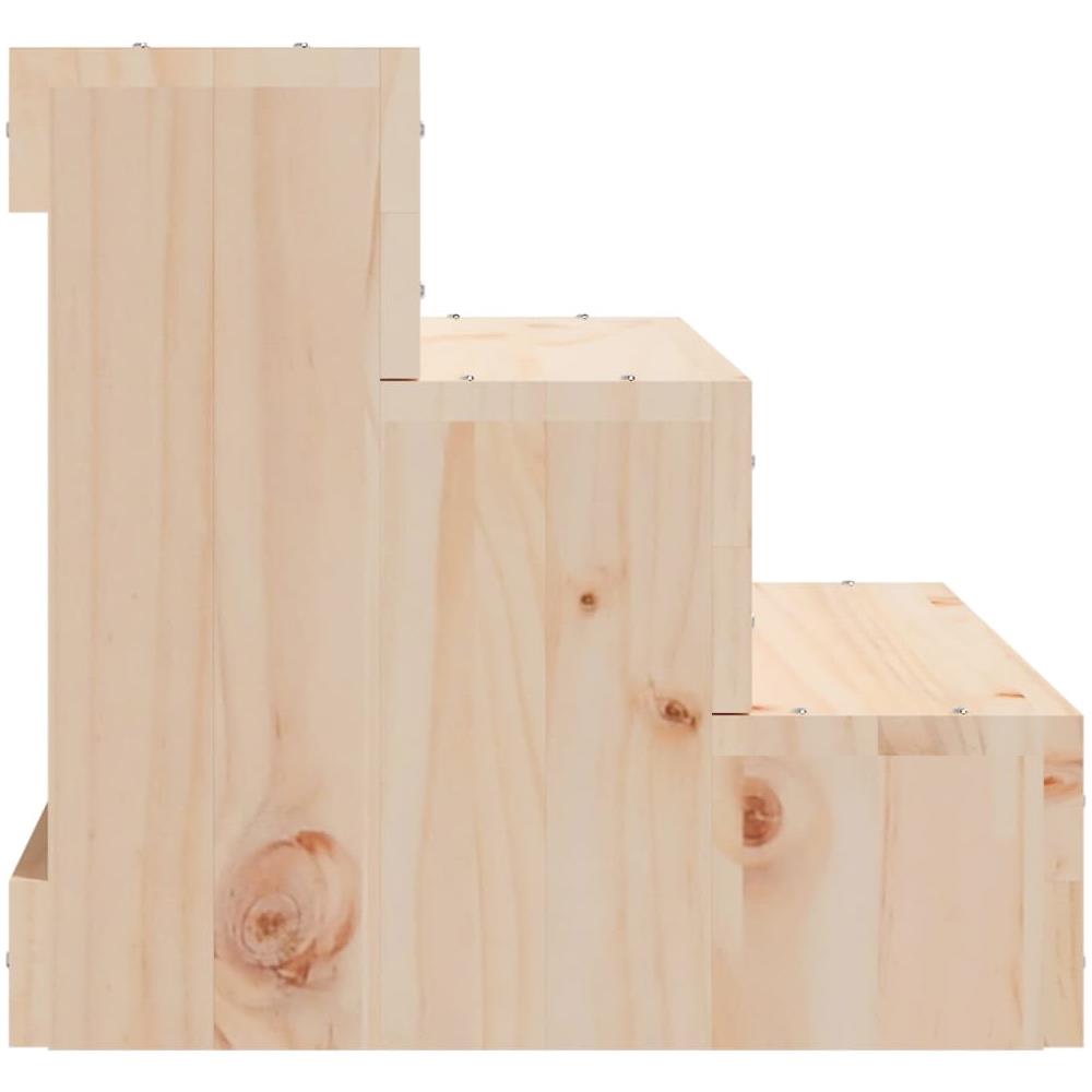 Scala Per Animali 40x37,5x35 Cm In Legno Massello Di Pino - Foto 3