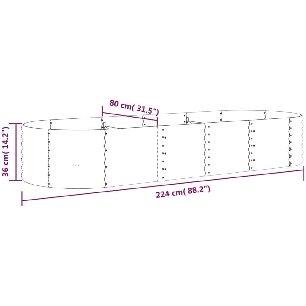 Letto Giardino Acciaio Verniciato a Polvere 224x80x36cm Argento - Foto 5
