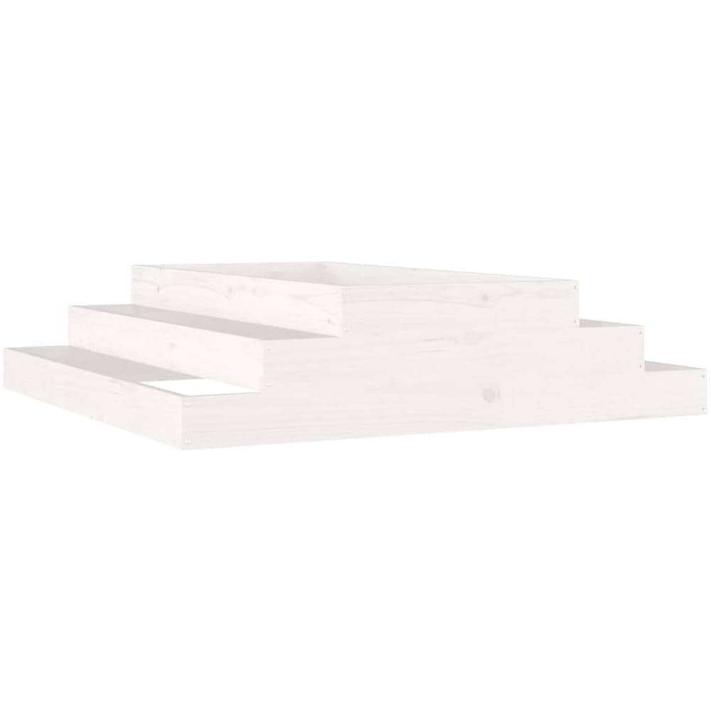 Fioriera Bianca 110x110x27 Cm In Legno Massello Di Pino - Foto 1