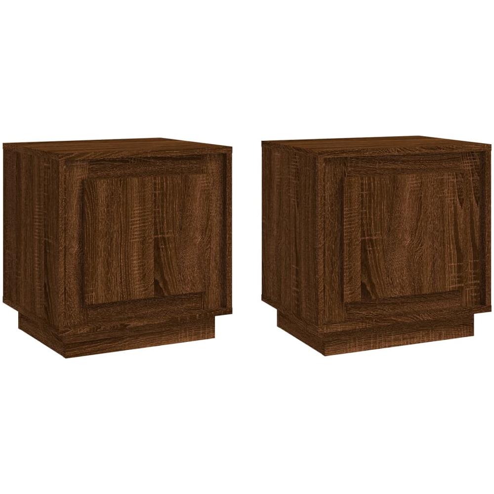 Comodini 2 Pz Rovere Marrone 44x35x45 Cm In Legno Multistrato - Foto 1