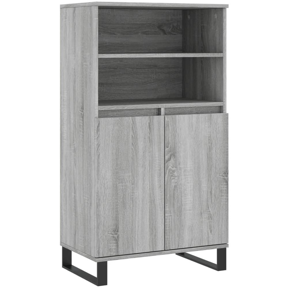 Credenza Grigio Sonoma 60x36x110 Cm In Legno Multistrato - Foto 2