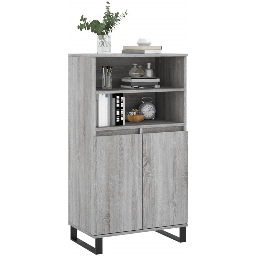 Credenza Grigio Sonoma 60x36x110 Cm In Legno Multistrato - Foto 3