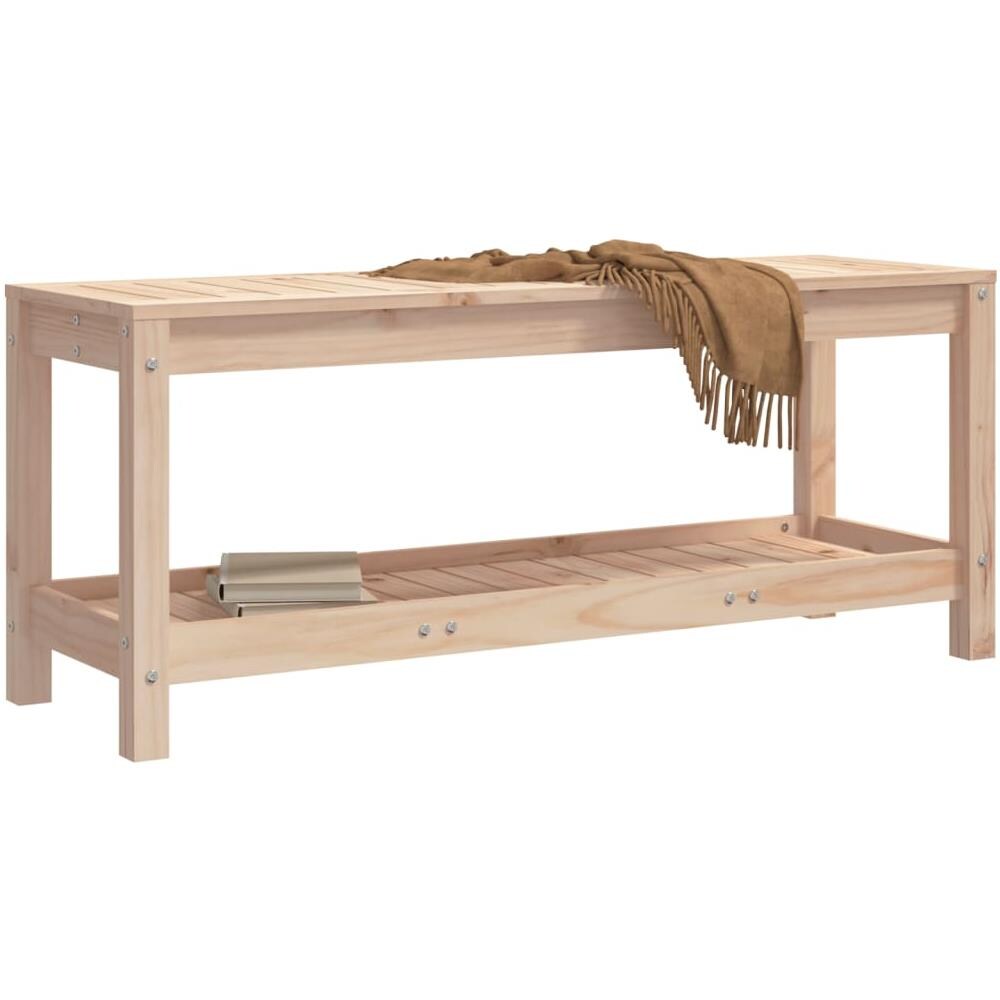 Panca da Giardino 108x35x45 cm in Legno Massello di Pino - Foto 3