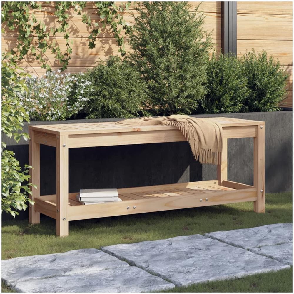 Panca da Giardino 108x35x45 cm in Legno Massello di Pino - Foto 1