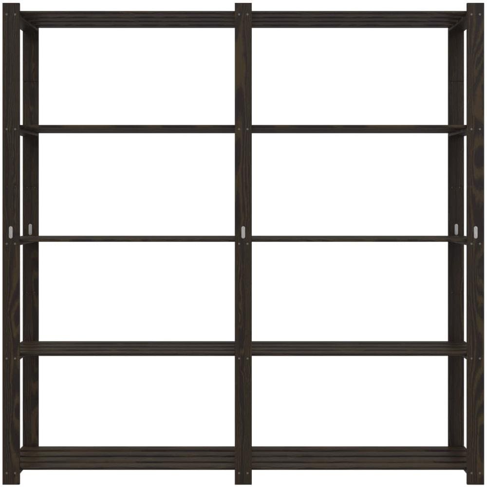 Scaffale A 5 Livelli Nero 170x38x170 Cm In Legno Di Pino - Foto 7