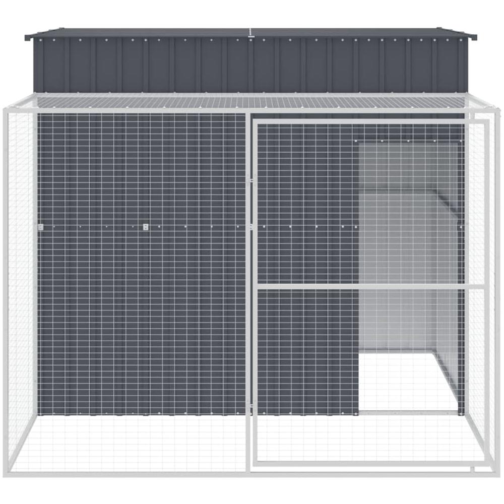 Casetta Cani con Corsa Antracite 214x253x181 cm Acciaio Zincato - Foto 2