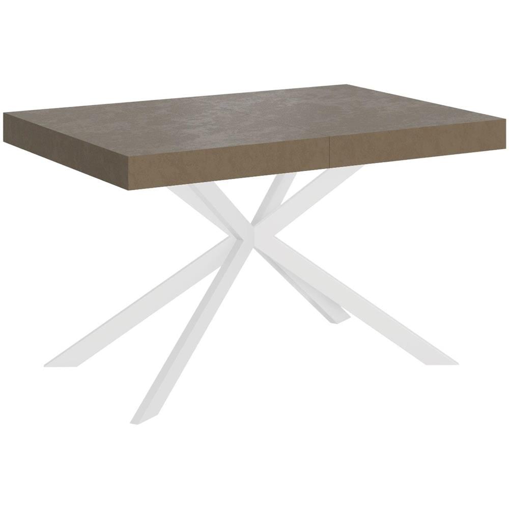 Tavolo allungabile 90x120/224 cm Plaker tortora gambe bianche - Foto 1