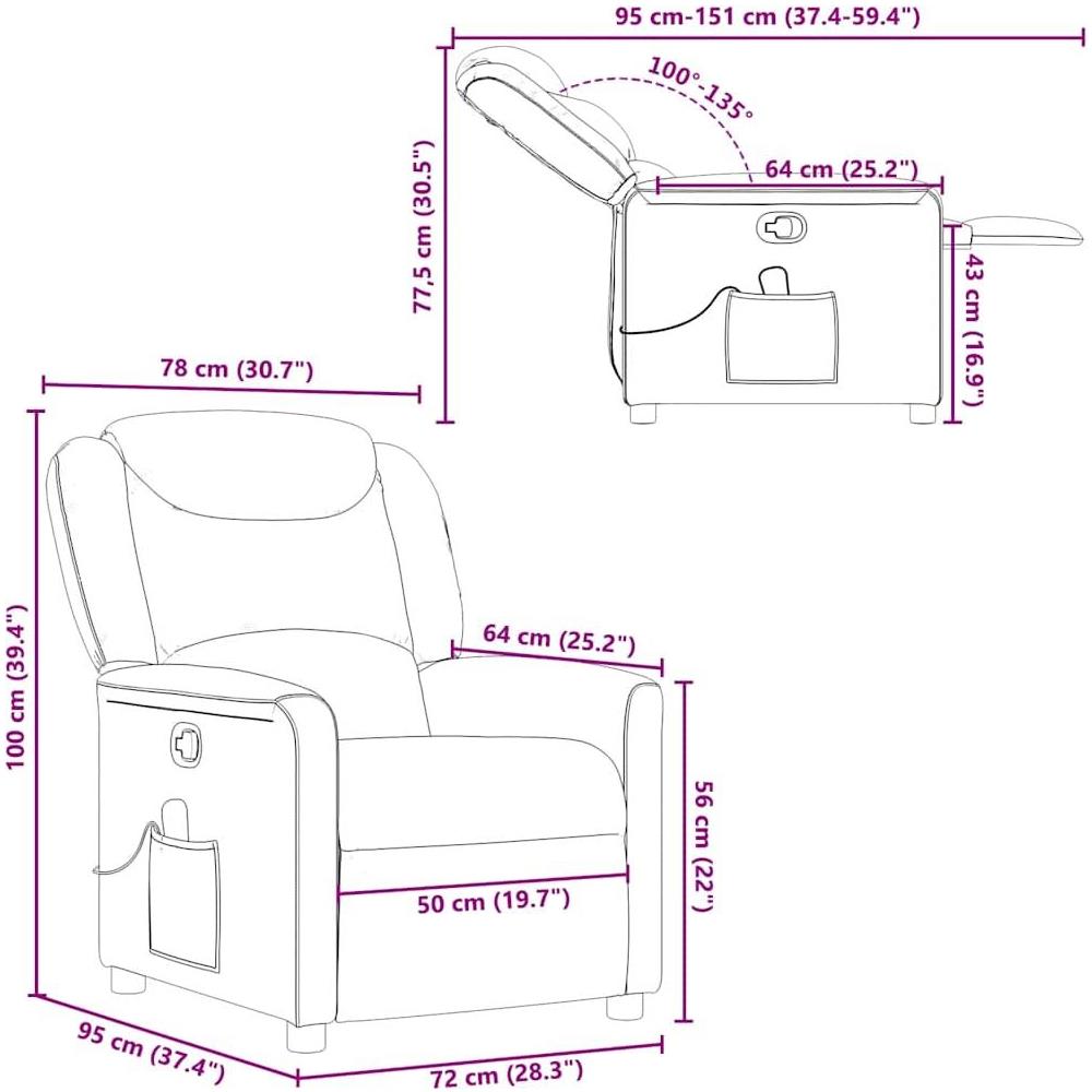 Poltrona Massaggiante Reclinabile Nera in Tessuto - Foto 10