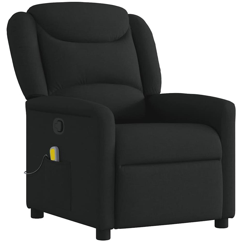 Poltrona Massaggiante Reclinabile Nera in Tessuto - Foto 1