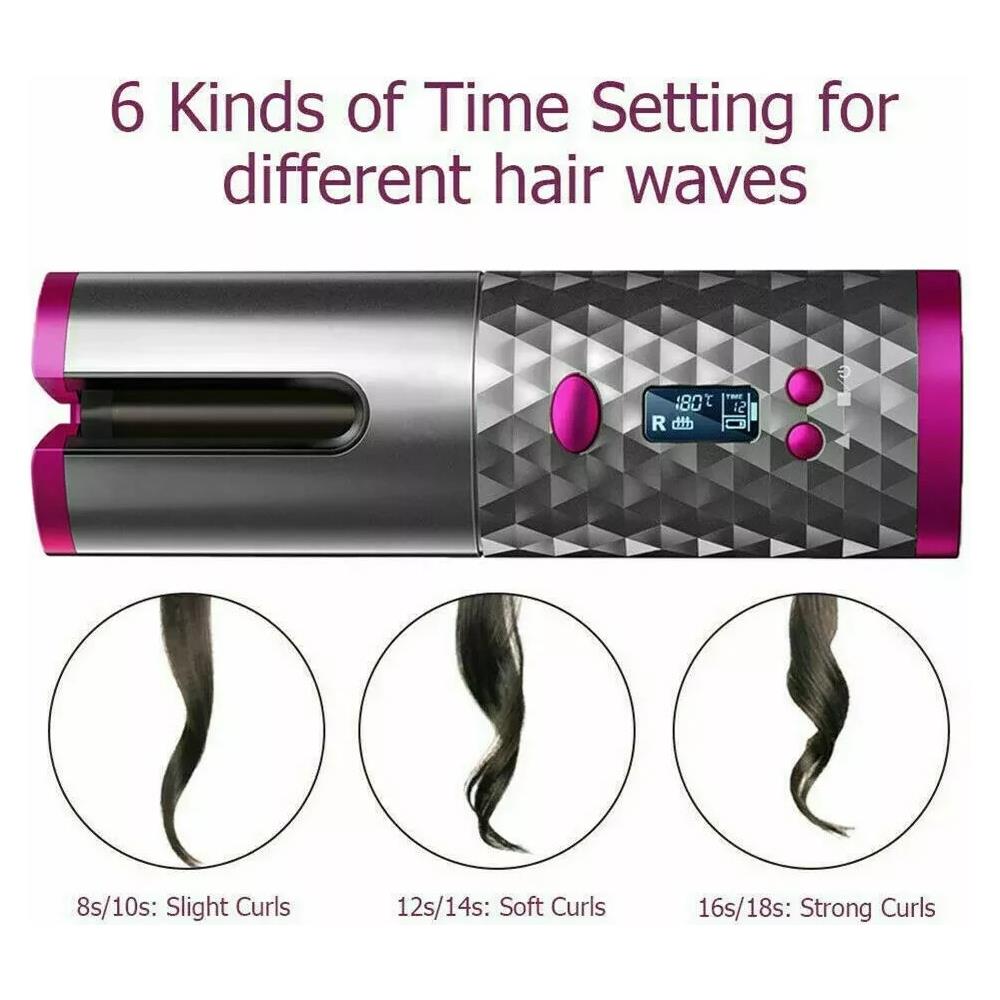 Ferro Per Capelli Ricci Arricciacapelli Automatico Senza Fili Usb – 180°c - Foto 3