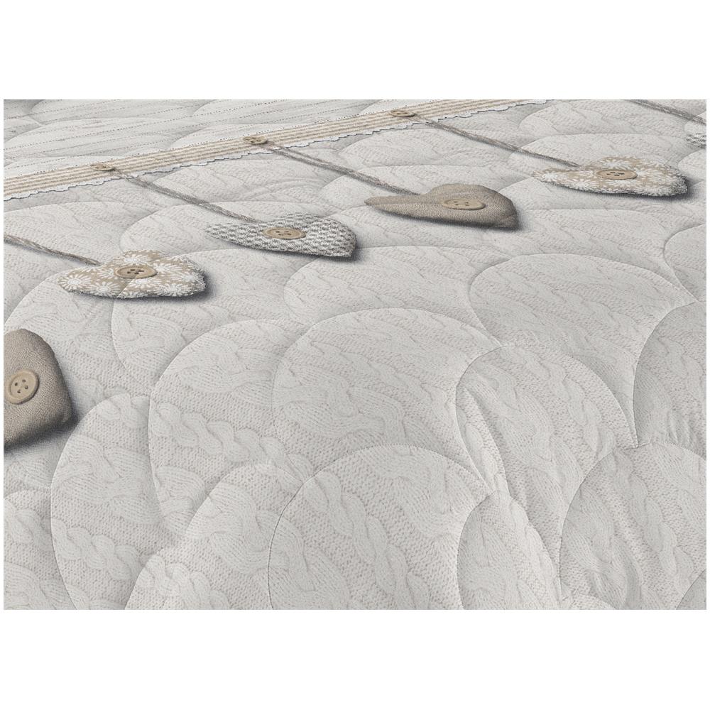 Trapuntino Estivo 100gr mq Disegno Cuore Appeso 1 Piazza Singolo Beige - Foto 7