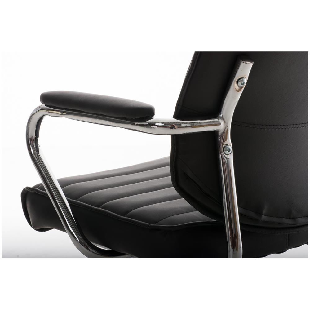 Poltrona da Ufficio Rako con Poggiatesta in Similpelle E Metallo I Poltrona Direzionale Regolabile 46-57CM I Sedia Imbottita con Braccioli E Ruote Nero - Foto 5