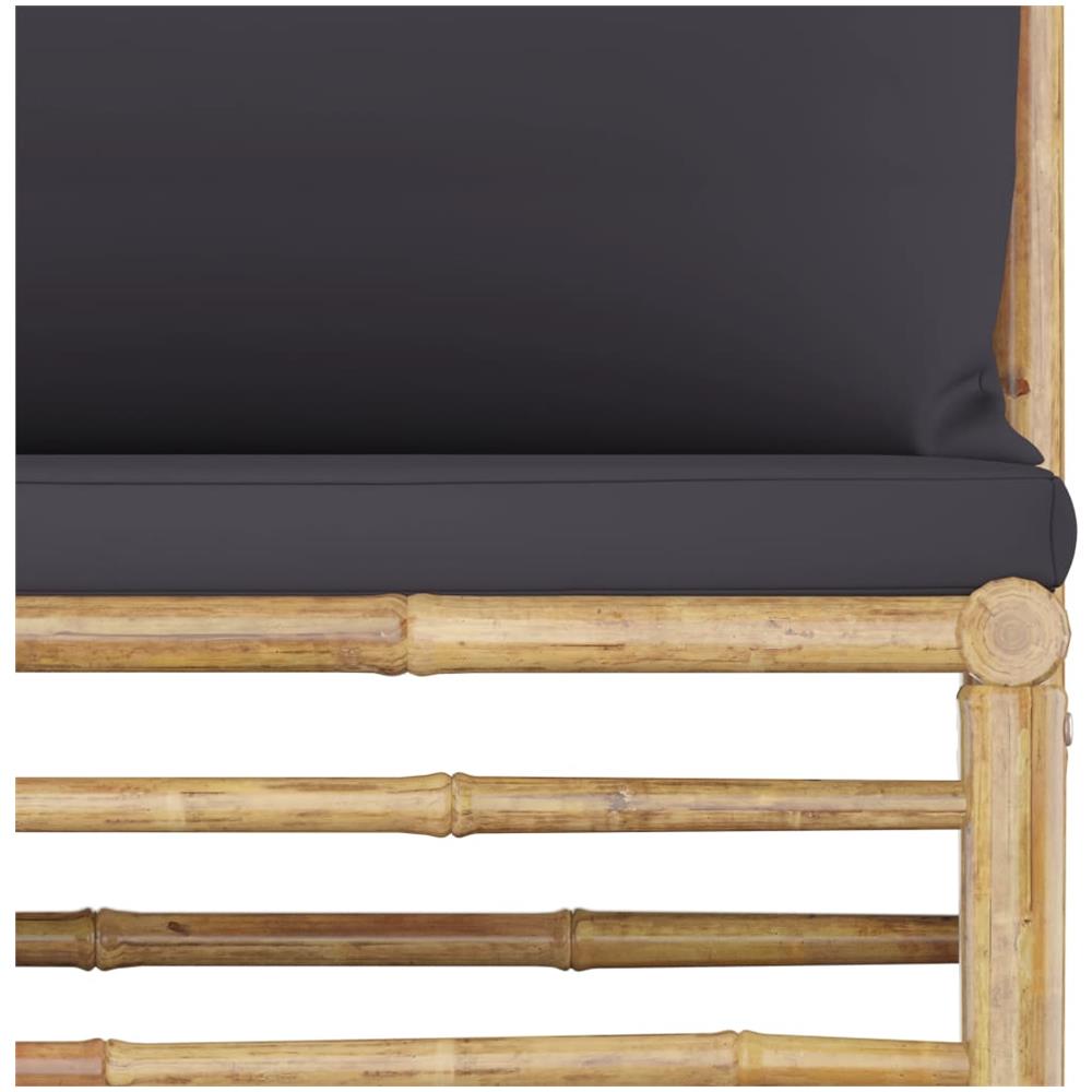 Set Divani Da Giardino 6 Pz Con Cuscini Grigio Scuro In Bamb? - Foto 8