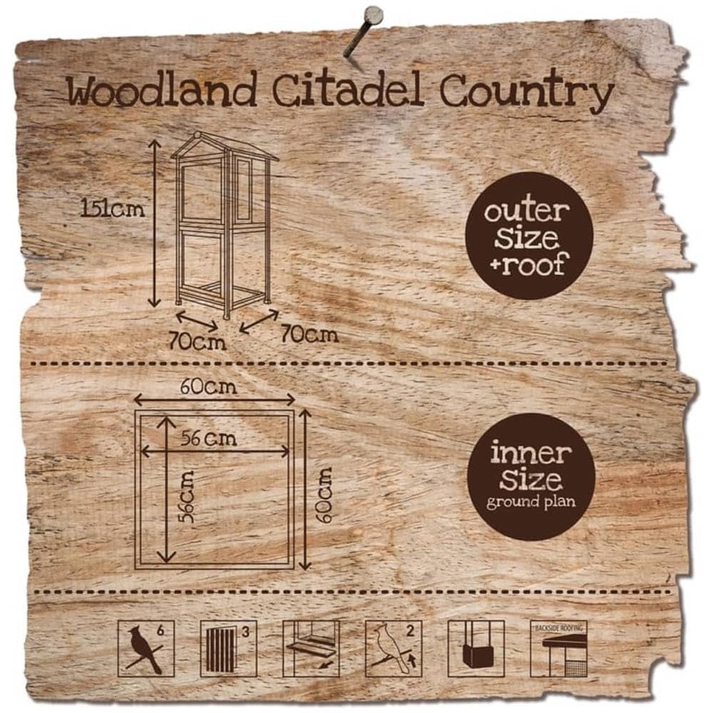Duvoplus Voliera Citadel Country 70x70x151 cm in Legno - Foto 2