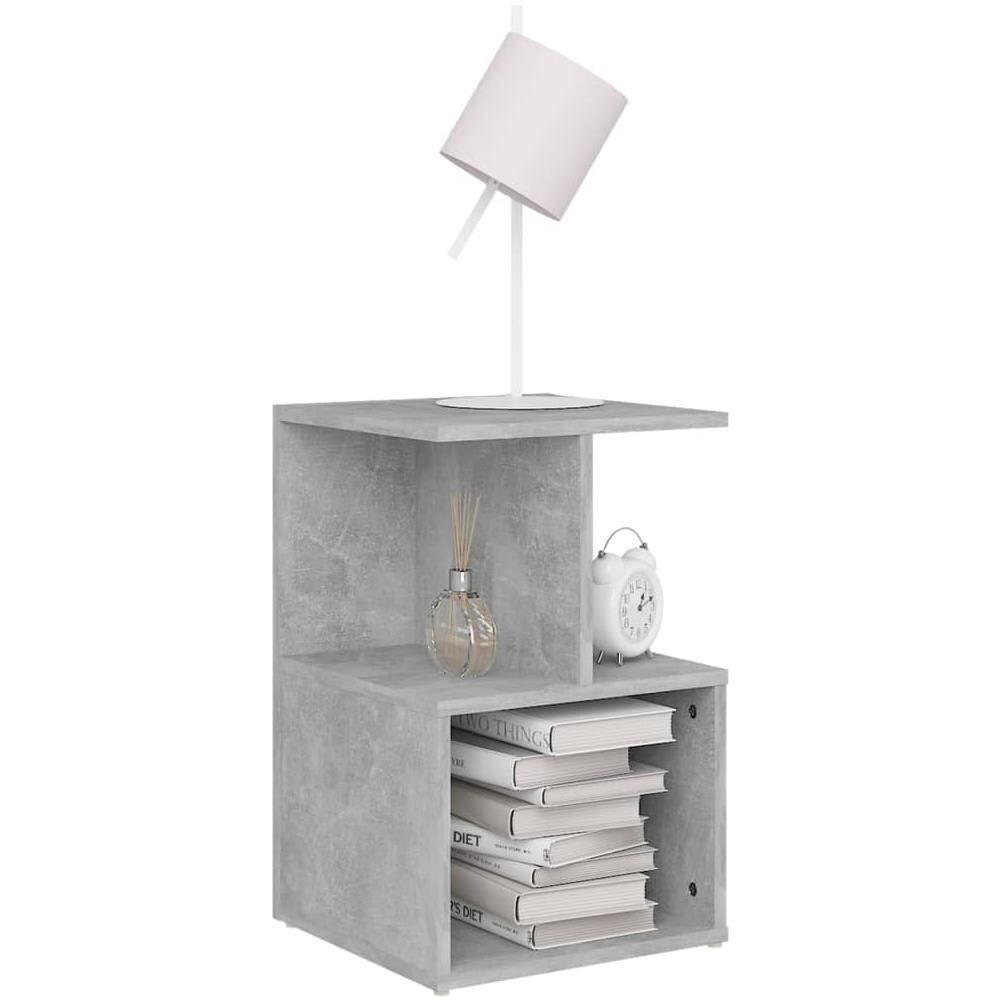 Comodino Grigio Cemento 35x35x55 cm in Legno Multistrato - Foto 3