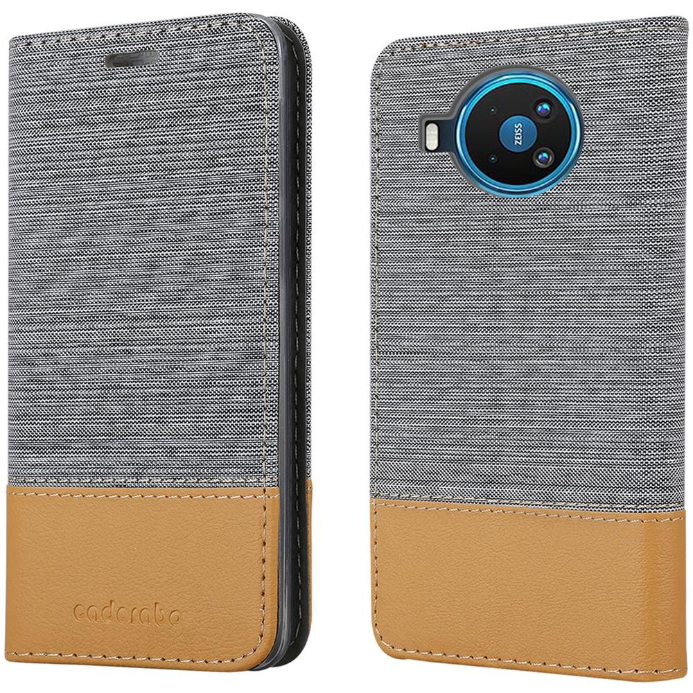 Custodia Compatibile Con Nokia 8.3 In Grigio Chiaro Marrone - Coperchio Protettiva Con Chiusura Magnetica, Funzione Stand E Tasca Per Le Carte - Foto 8