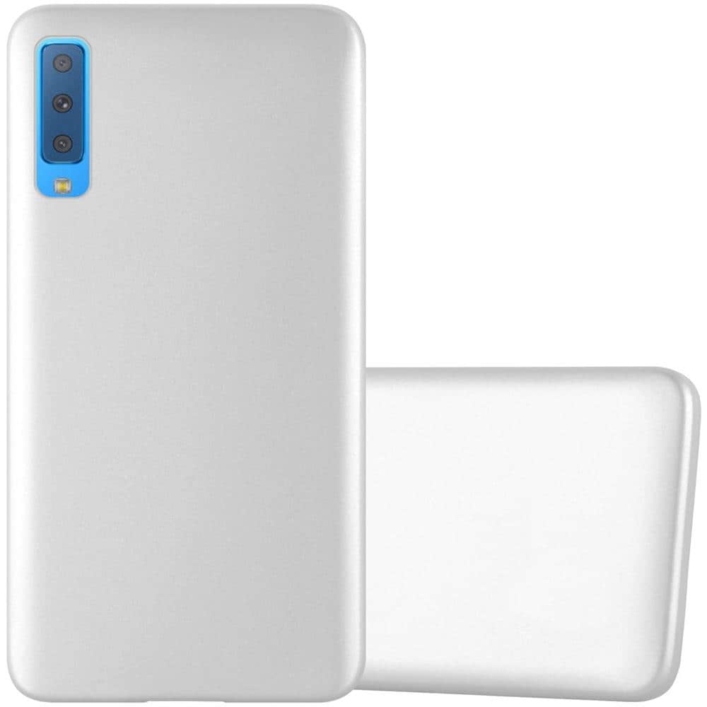 Custodia Compatibile Con Samsung Galaxy A7 2018 In Argento Metallico - Coperchio Protettivo In Silicone Tpu Flessibile - Foto 1