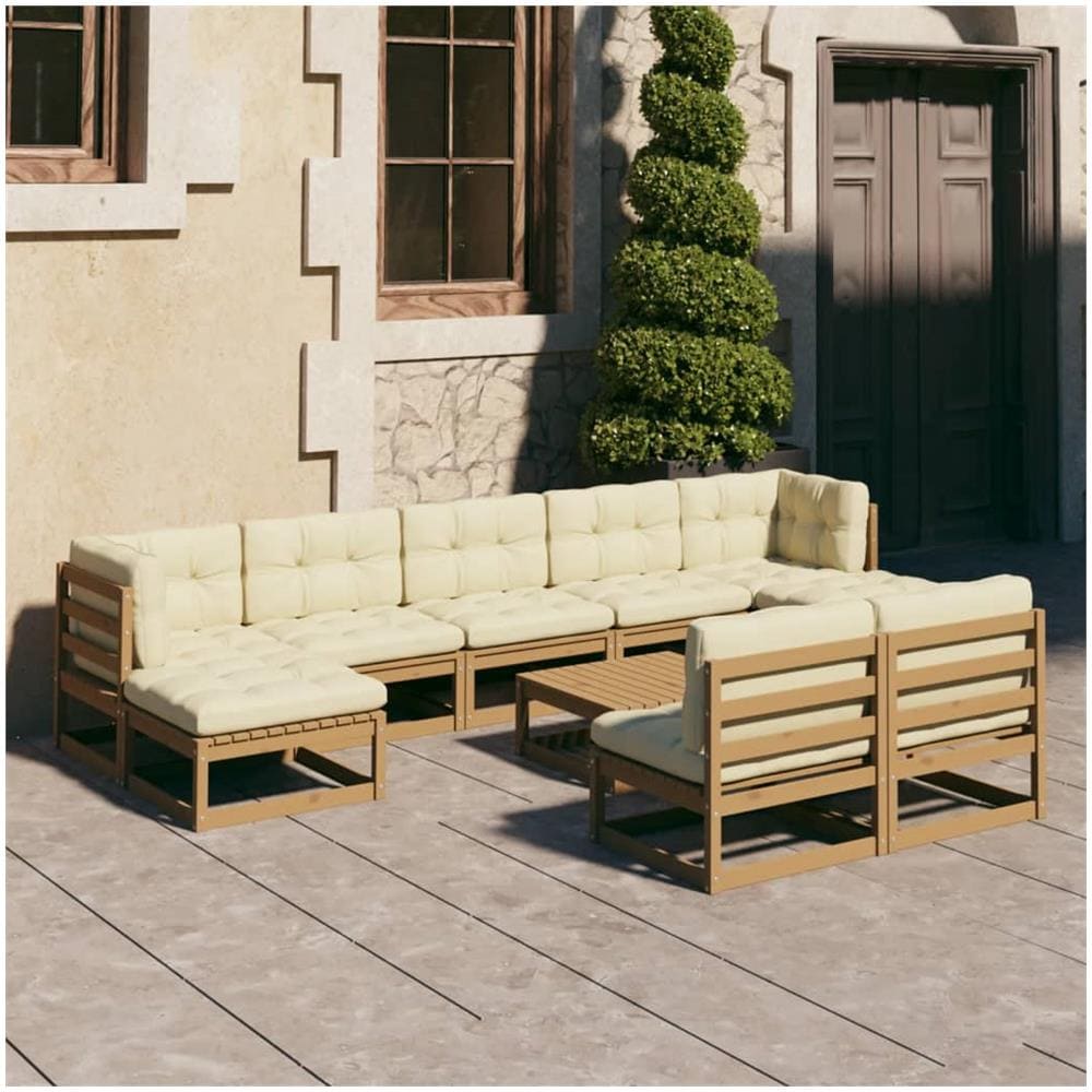 Set Divani Da Giardino 5 Pezzi In Legno Di Acacia - Salotto Esterno Con Cuscini, Per Terrazzo E Patio - Foto 12