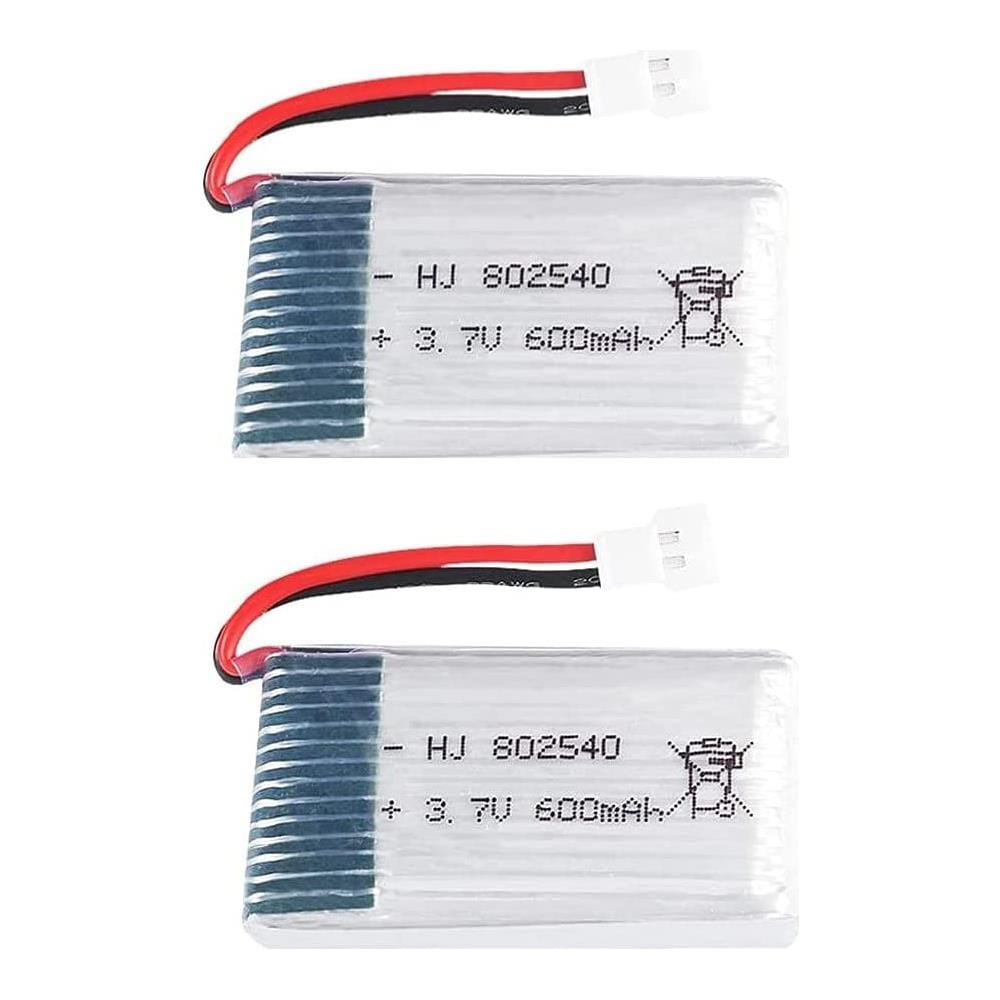 2 Pezzi Batteria Lipo Ricaricabile 3.7v, 600 Mah Per Rc Droni Quadricotteri Syma X5 X5c X5sc X5sw, Cheerson Cx-30w, Skytech M68, Wltoys F949 - Foto 1