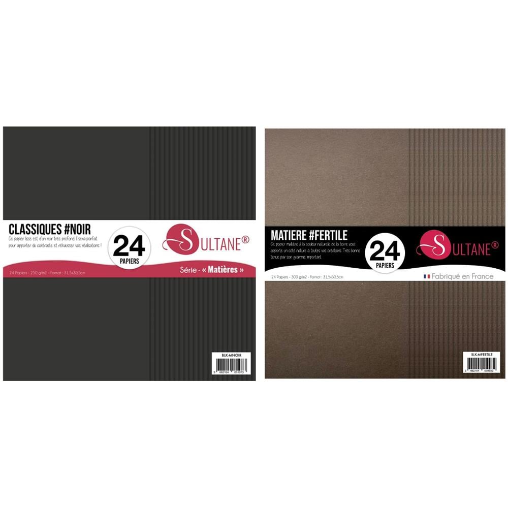 48 Carte Scrapbooking Nero + Marrone - 300 G / m2 - Foto 1