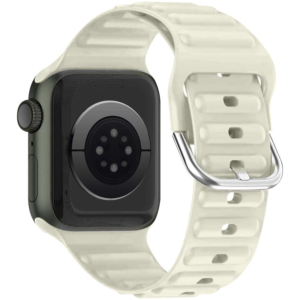 Cinturino Apple Watch 49 Mm, 45 Mm, 44 Mm, 42 Mm Silicone Regolabile Beige - Foto 1