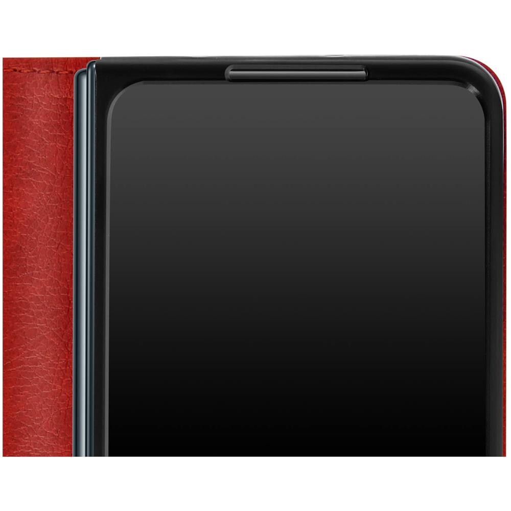 Cover Per Samsung Z Fold3, Portacarte E Chiusura Linguetta Magnetica Rossa - Foto 2
