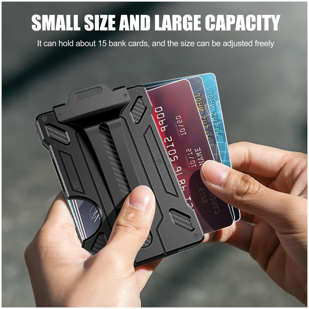 Portatessere Rfid Per 6 Tessere E Portatessere Id Con Clip Black - Foto 2