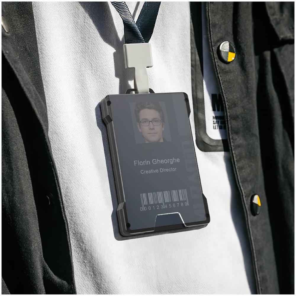 Portatessere Rfid Per 6 Tessere E Portatessere Id Con Clip Black - Foto 4