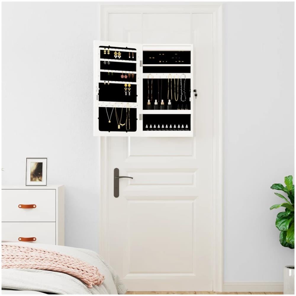 Armadio Portagioie A Specchio Con Luci Led A Parete Bianco - Foto 3