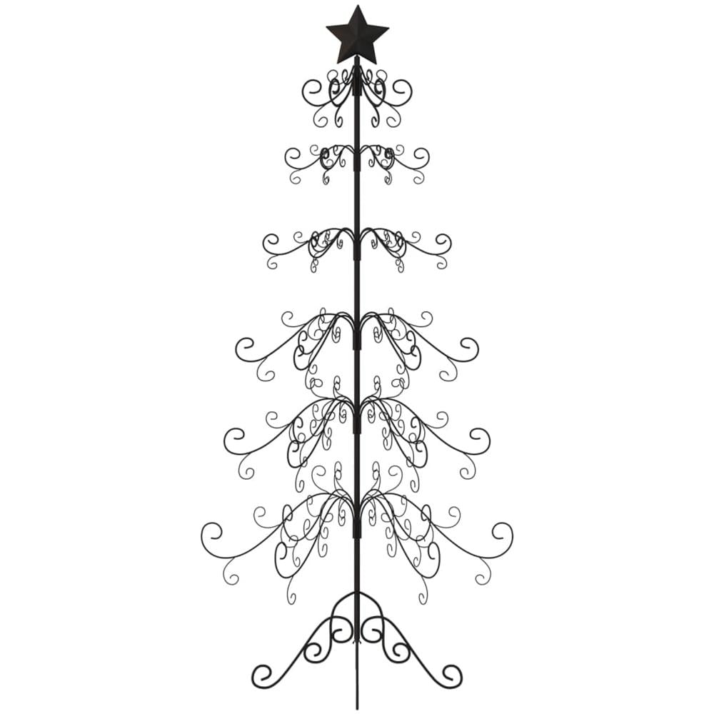 Albero Di Natale Decorativo In Metallo Nero 180 Cm - Foto 3