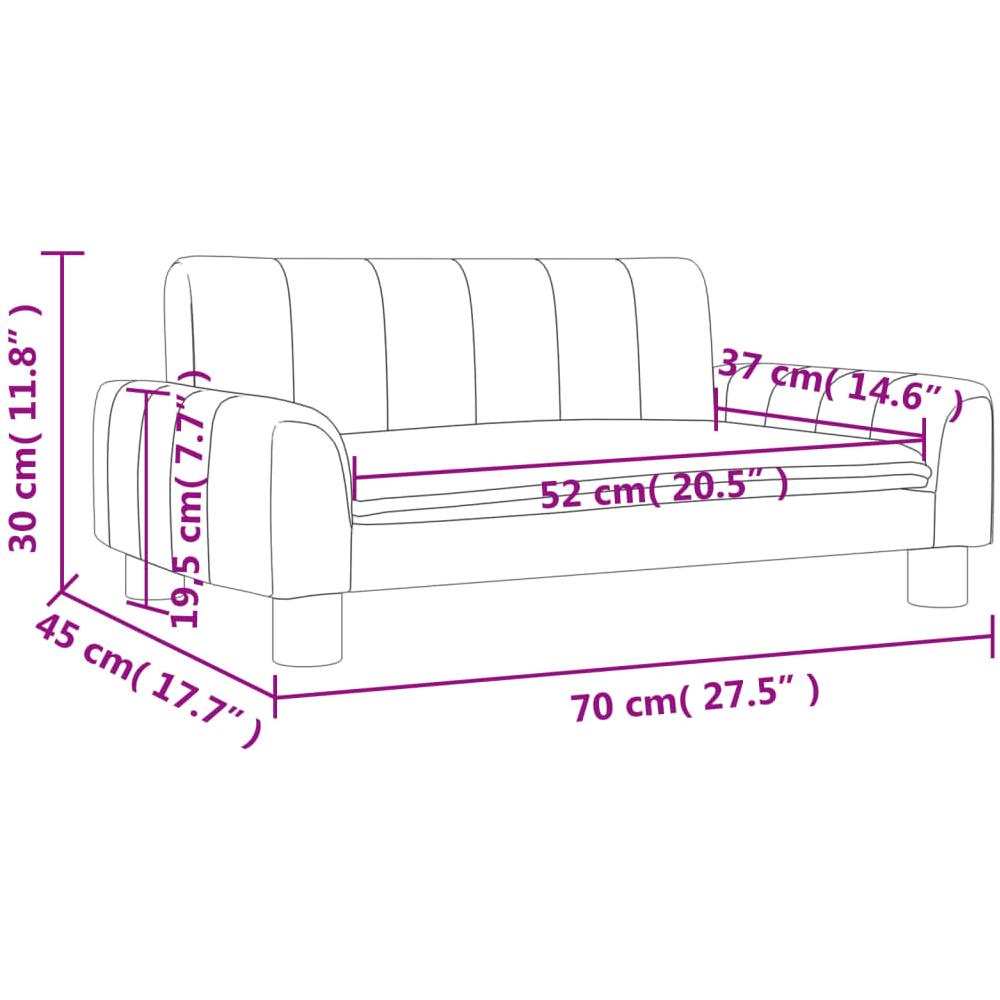 Divano Per Bambini Grigio Chiaro 70x45x30 Cm In Tessuto - Foto 6