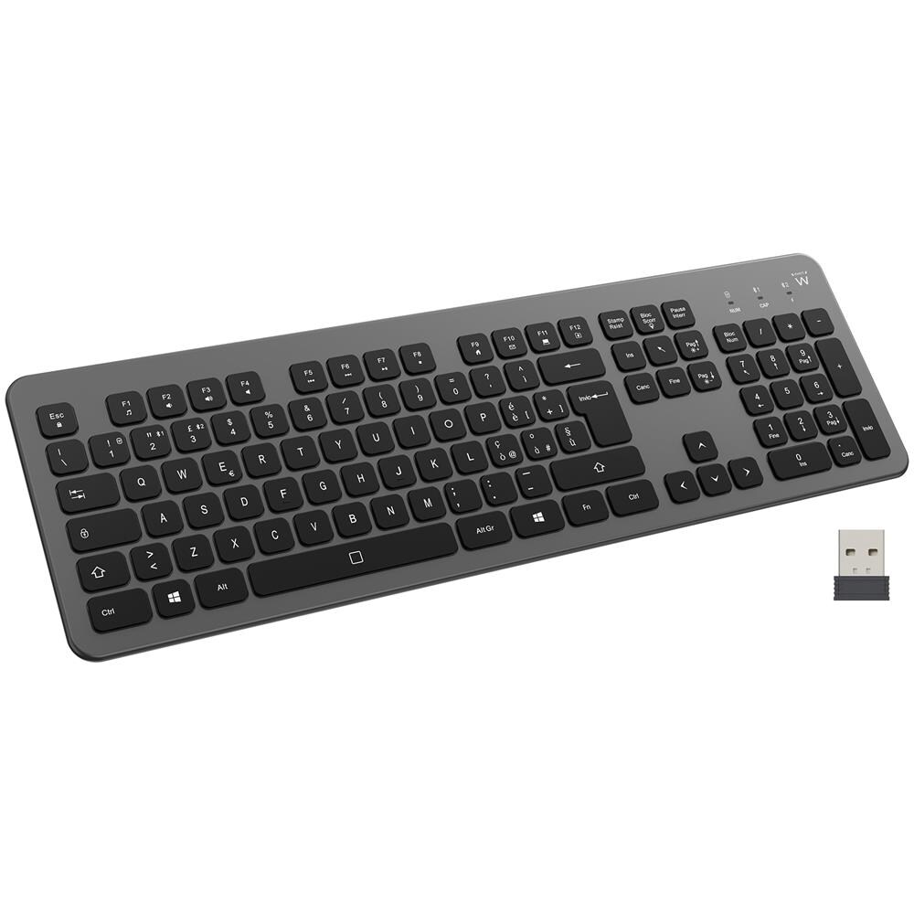 Tastiera Wireless EW3296 (Layout Spagnolo) Colore Nero, Grigio - Foto 1
