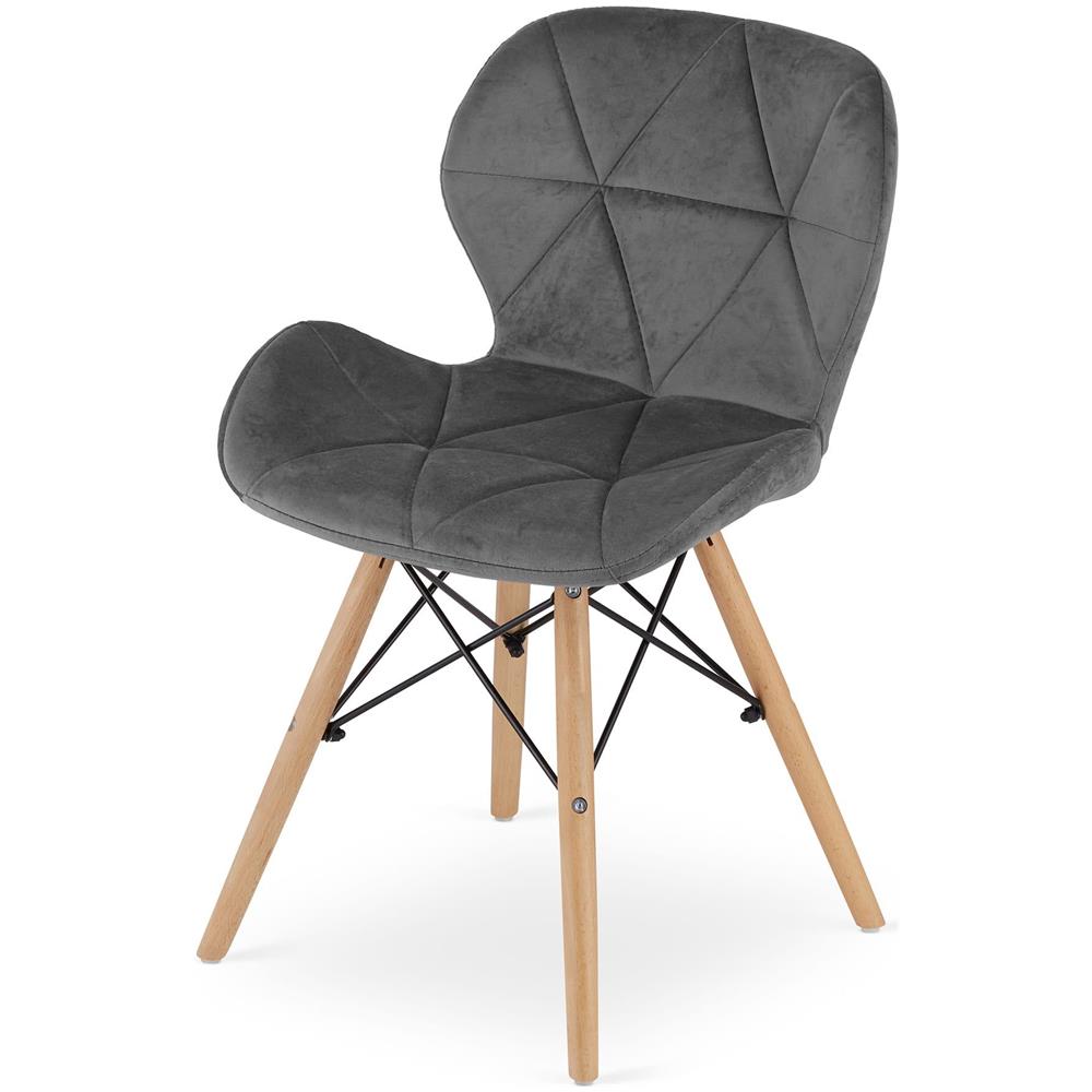 WAKO Sedia in velluto grigio design moderno per soggiorno x4 - Foto 7