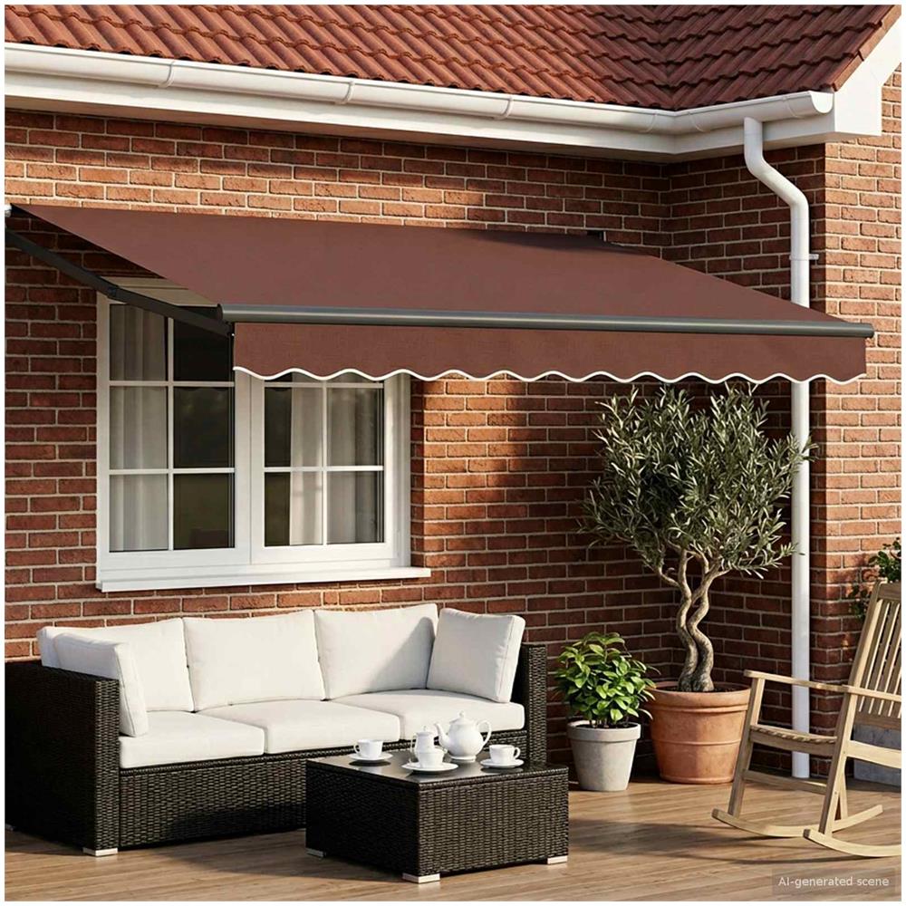 Tenda retrattile manuale con LED Marrone e Antracite 3 x 2,5 m - Foto 2