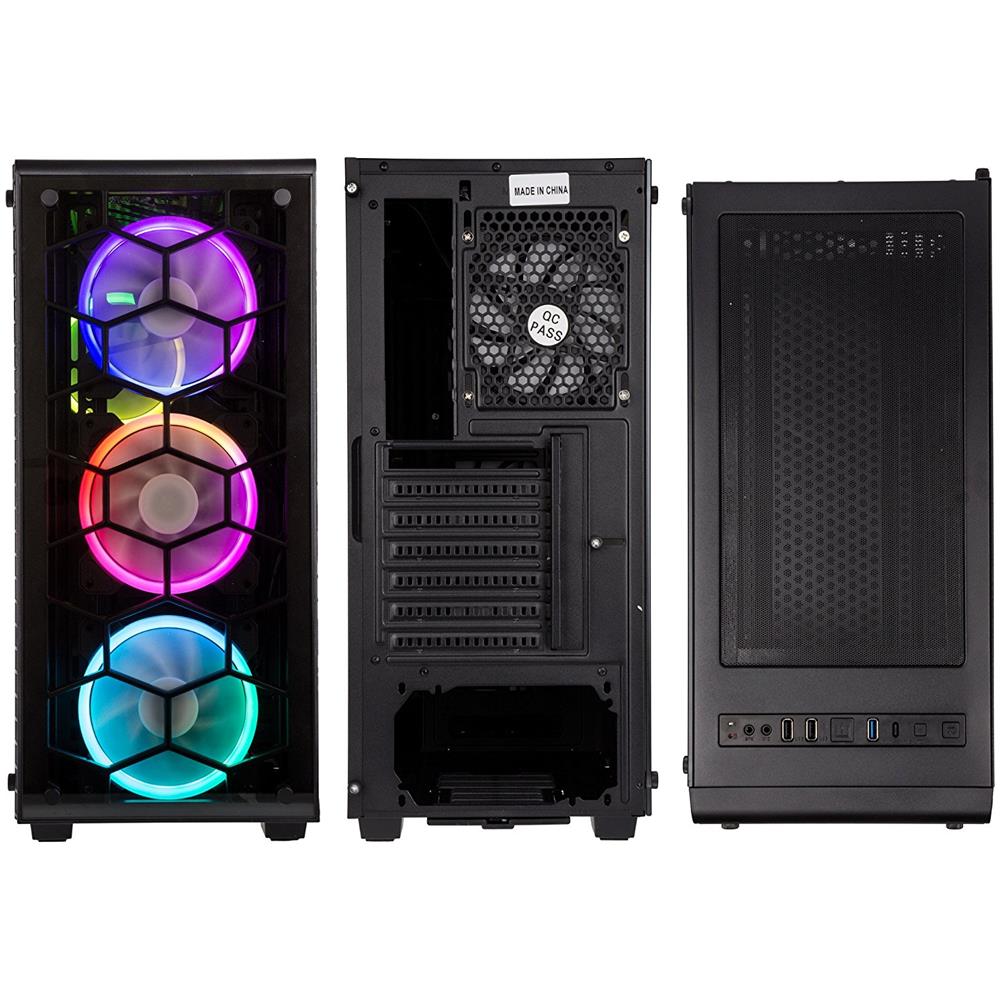 Case Observatory RGB Midi-Tower E-ATX / ATX / Micro-ATX / Mini-ITX 1 Porte USB 3.0 Colore Nero (Finestrato) - Foto 2