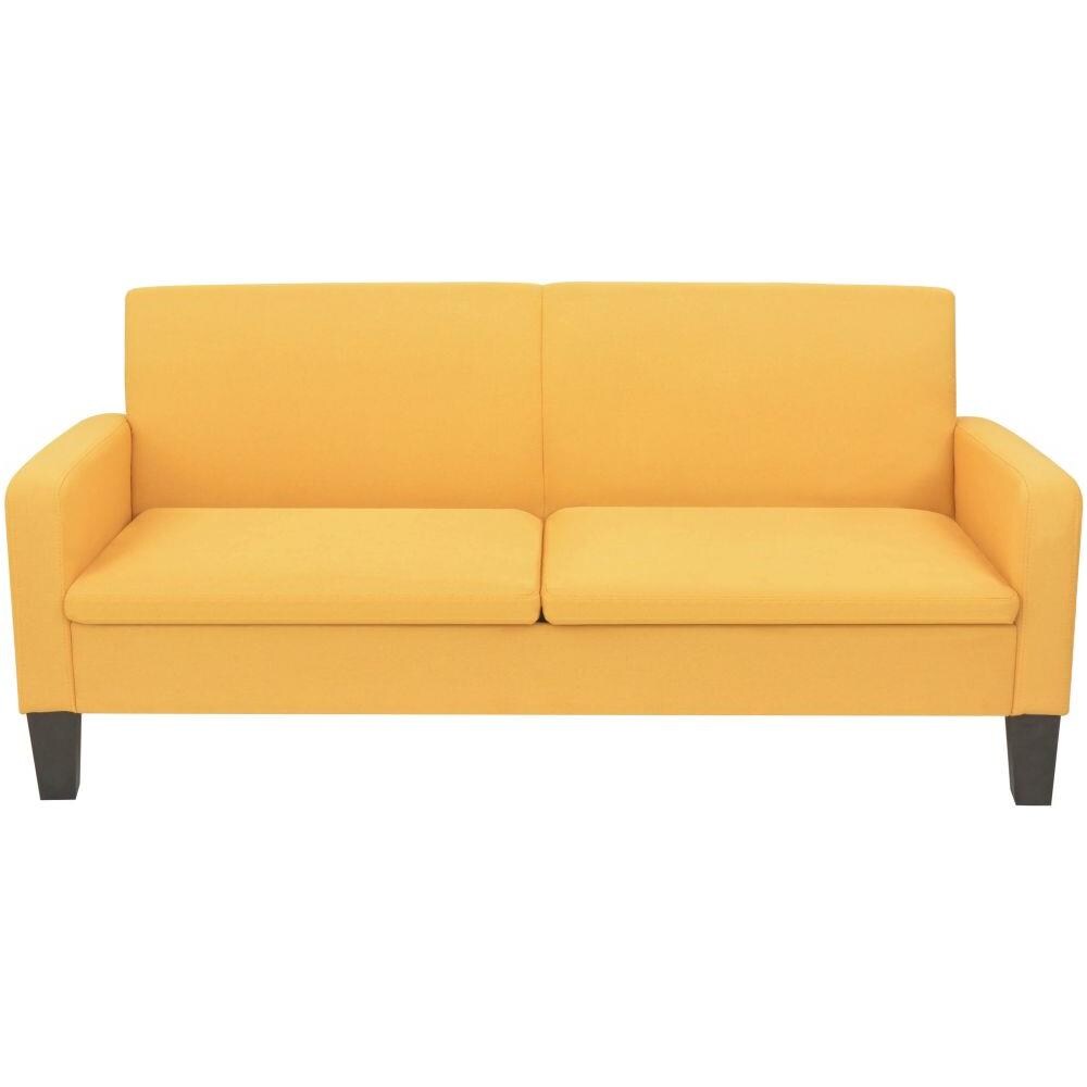 Divano a 3 Posti 180x65x76 cm Giallo - Foto 2